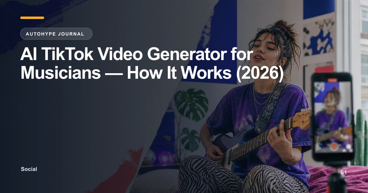 AI TikTok Video Generator for Musicians — What Actually Works in 2026