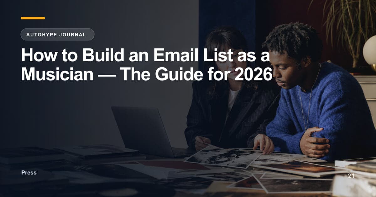 How to Build an Email List as a Musician in 2026