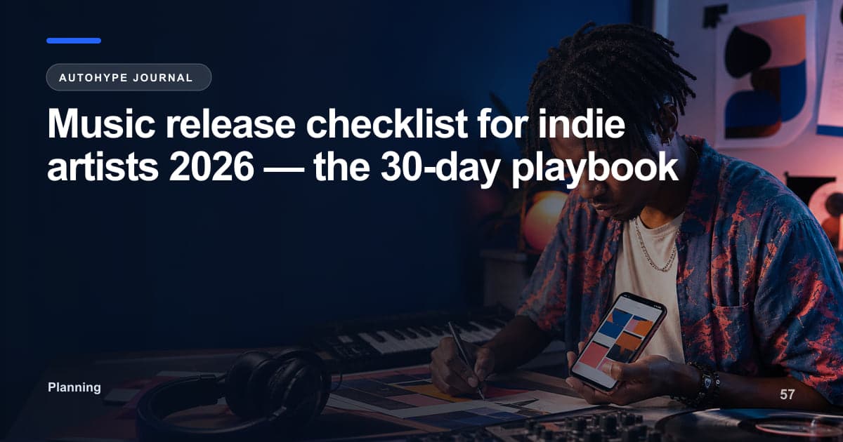 Music release checklist 2026 — what to do 30 days before and after your drop