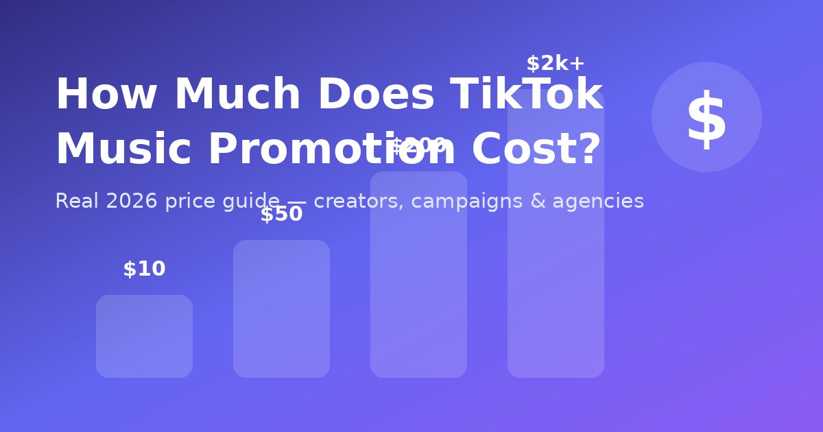 How Much Does TikTok Music Promotion Cost? Real 2026 Prices