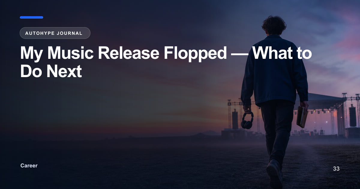 My Music Release Flopped — Here's What to Actually Do Next
