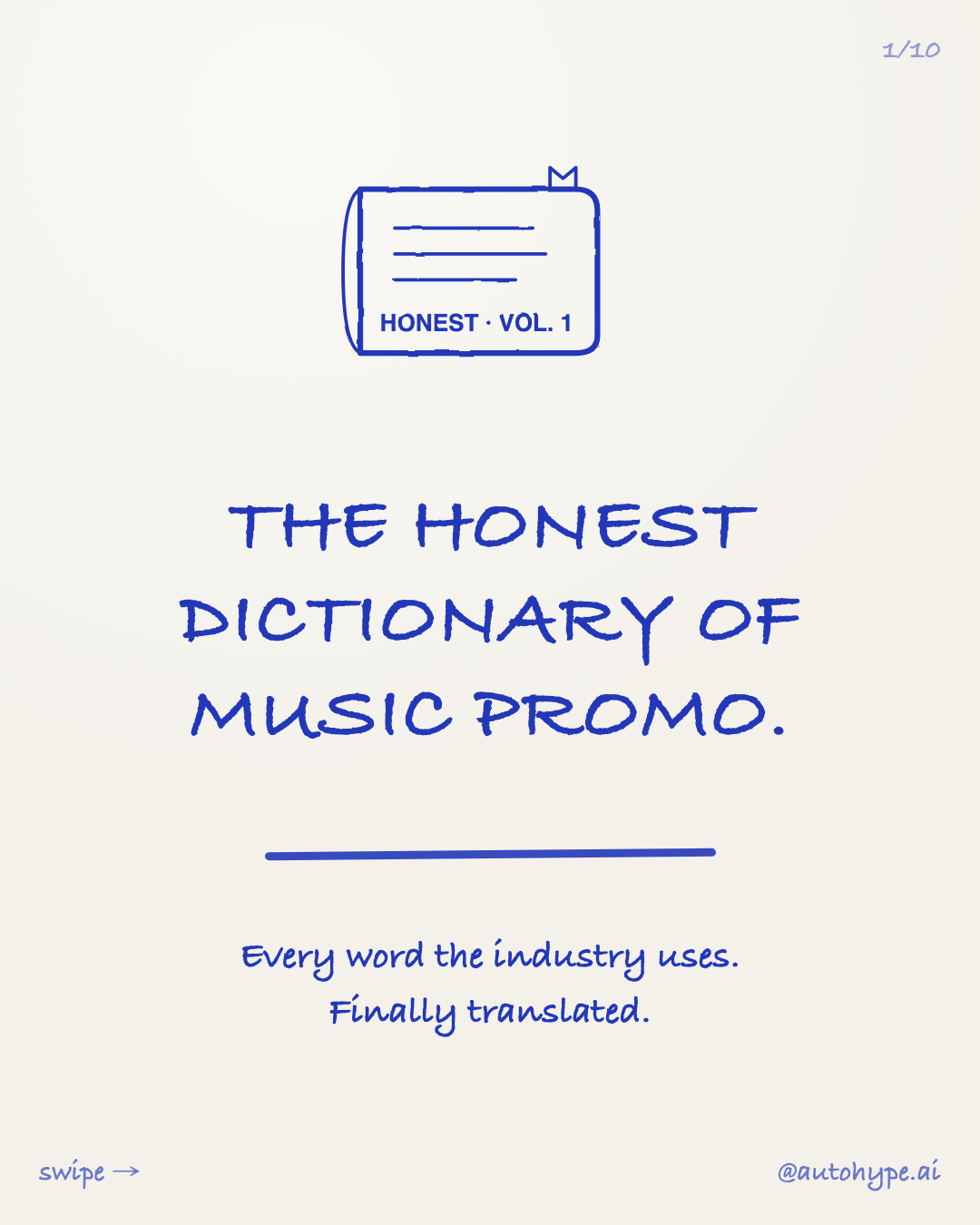 The Honest Dictionary of Music Promo, Vol. 1